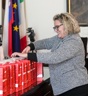 Udeležence delavnic smo pričakali z drobno pozornostjo iz zavarovalnice Generali