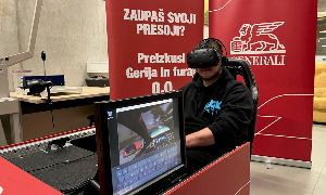 Mladi so ob robu posveta preizkusili tudi naš VR simulator vožnje pod vplivom alkohola z imenom Geri.