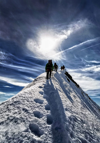 Zimska odprava v gore z delavnice PZS o varnosti v gorah pozimi