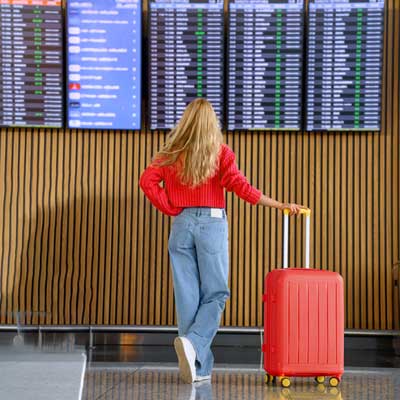 Dekle na letališču