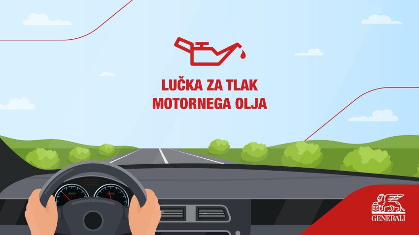 Infografika z ilustracijo lučke tlak motornega olja