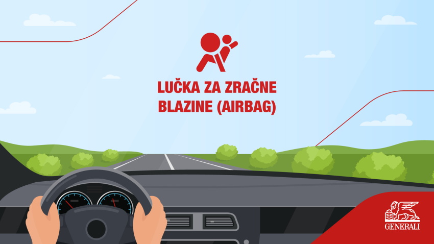 Infografika z ilustracijo lučke za zračne blazine