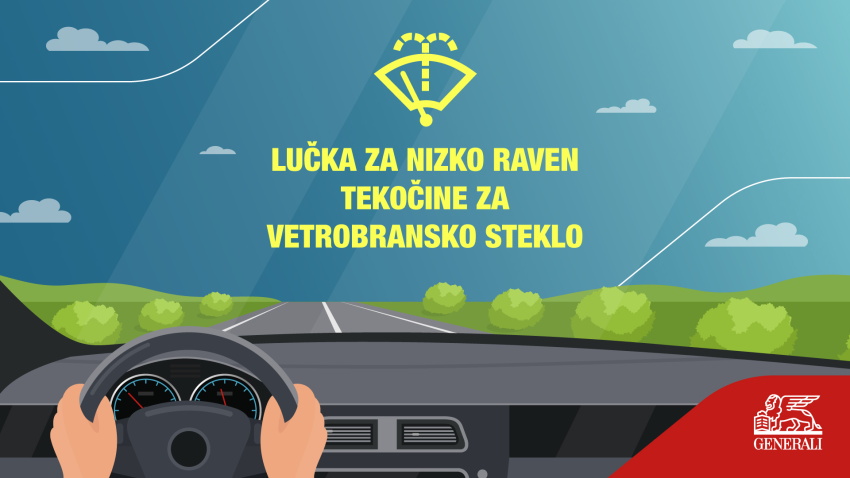 Infografika z ilustracijo lučke za tekočino za vretrobransko steklo